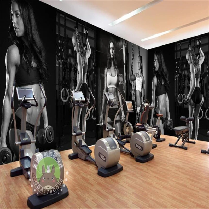 wellyu Gym sexy beauty black and white photo wall background wall custom large mural green wallpaper papel de parede