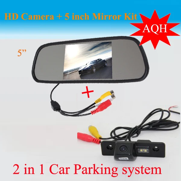 Factory Price 2 in 1 HD CCD car rear view reverse Camera for  Skoda Octavia  + HD 5'' Car Mirror Monitor parking