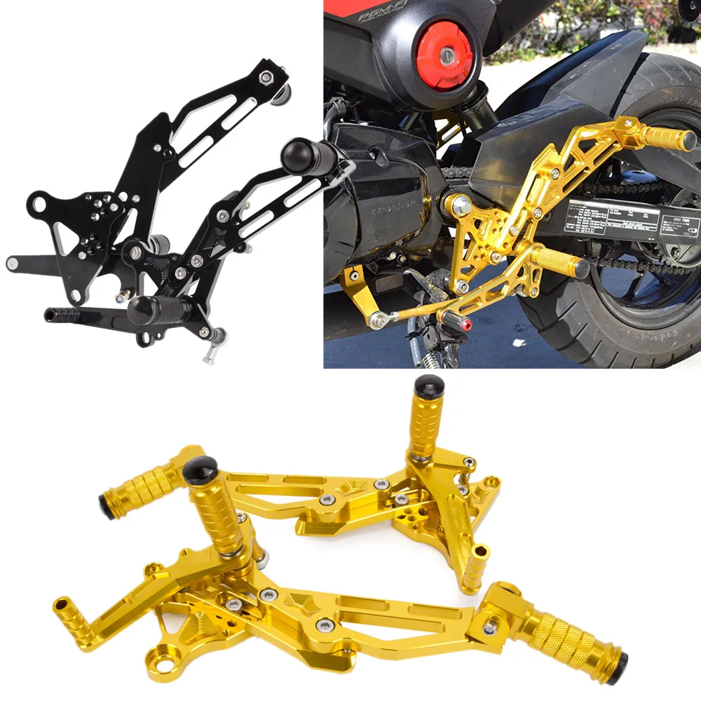 

Motocyle Accessories Footrests CNC Adjustable Rearset Foot Rest Pegs For Honda GROM MSX125 EN 2012 2013 2014 2015 Gold Black