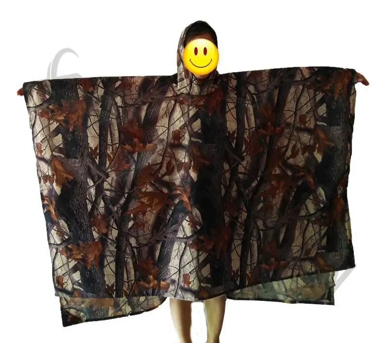 3in1 Outdoor Military Camouflage Raincoat Rainwear Poncho Backpack Rain Cover Waterproof Mat Awning Hunting Camping Hike mats