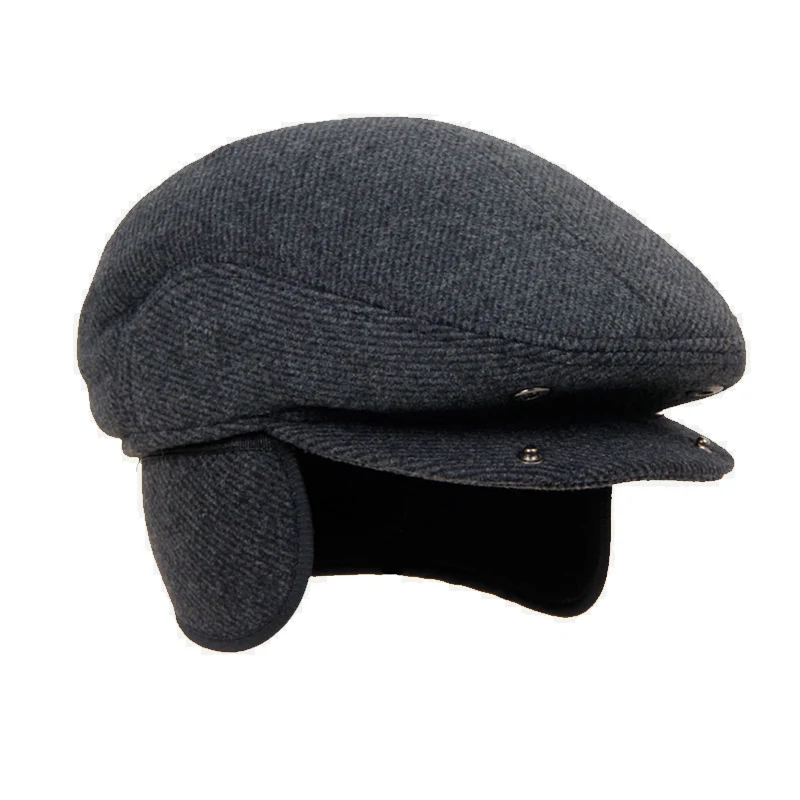 Young Man Winter Warm Hat Male Fashion Wool Visors Hat Mink Hair Hat Male Cap Baseball Cap Winter Warm Hat Ear Protection B-7380