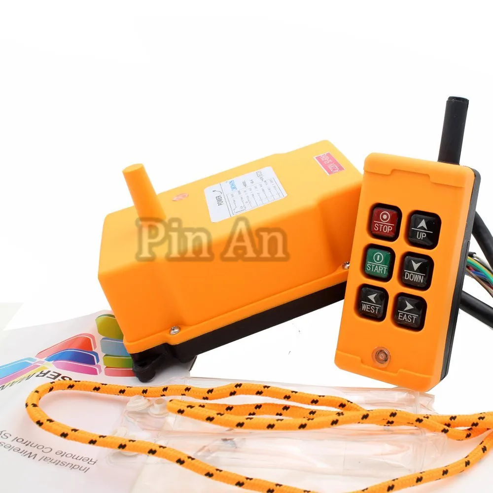 6 Key Crane Industrial Remote Control Wireless Transmitter Push Button Switch (AC/DC 12-24V)