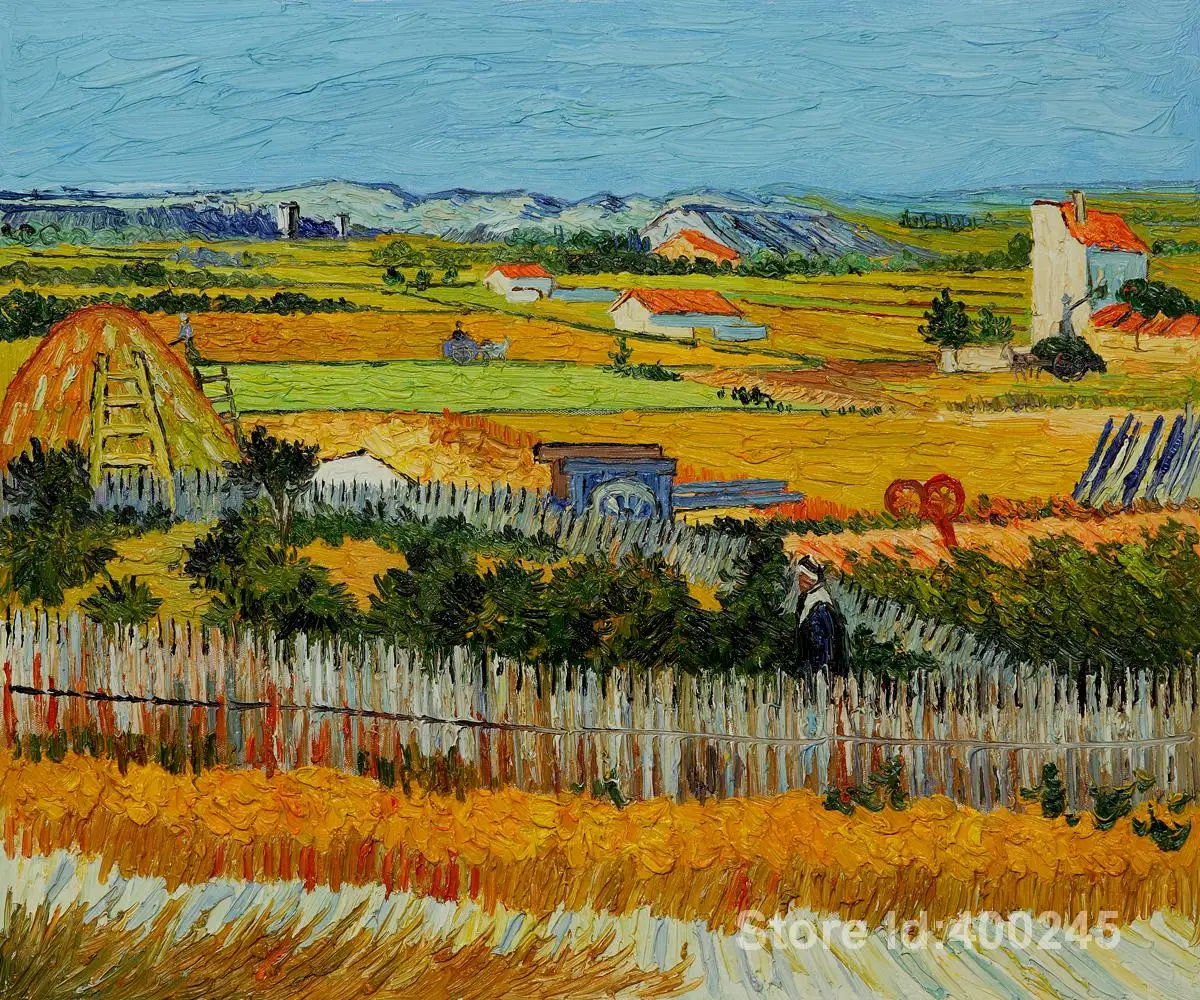 

Landscape Canvas Art Vincent Van Gogh Oil Painting Handmade The Harvest Reproduction Living Room Wall Decor High Quality Gift