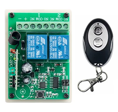 

Universal DC12V 2CH 10A RF Wireless Remote Control Switch System Receiver + ellipse shape Transmitters Learning code