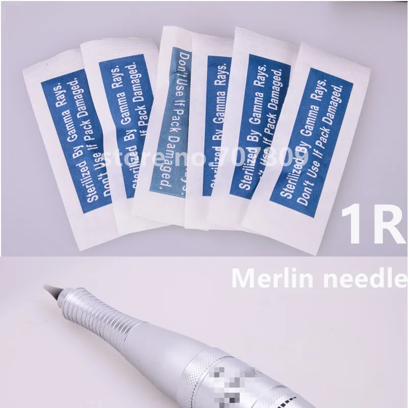 1R 50 pcs profissional Tatuagem Permanente Maquiagem Máquina de Merlin Agulhas Para Sobrancelha e Lábio Maquiagem Frete Grátis