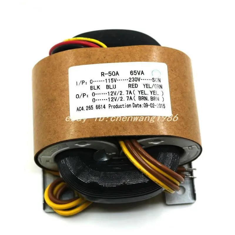 

1PCS 65W R - CORE TRANSFORMER for preamp/DAC/AMP 115 v, 230 v OUTPUT: 12 v *2