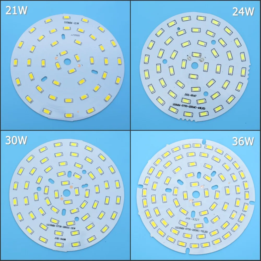 1pcs SMD5730 LED PCB 21W 24W 30W 36W 85mm 110mm 112.8mm 120mm White / Natural White / Warm White Light Source for Led Bulb