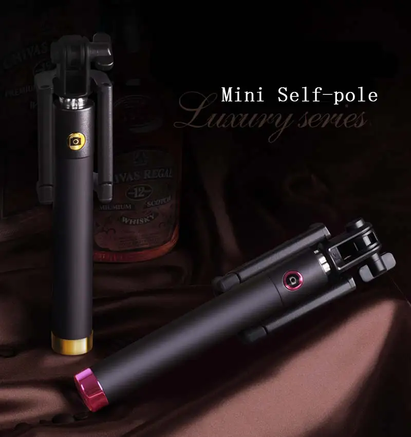 범용 휴대용 유선 신축성 셀카 스틱, 아이폰 삼성 갤럭시 화웨이 소니 HTC 샤오미 미니 스틱 삼각대 모노포드