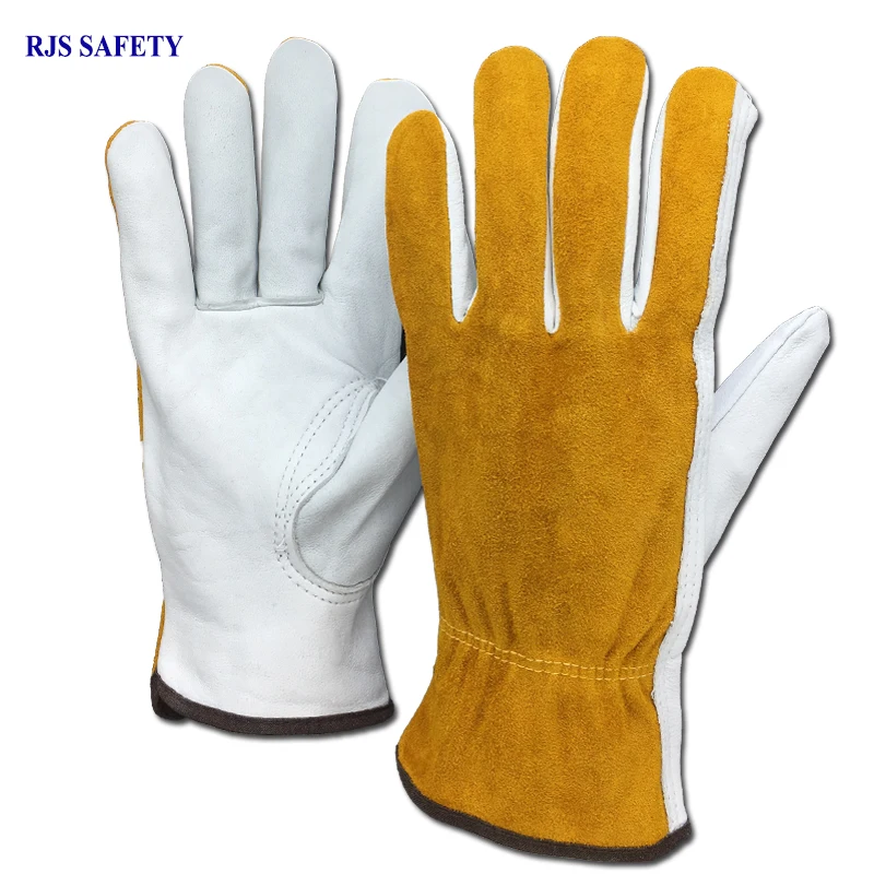 Work Gloves Sheepskin Leather Men Working Welding Gloves Safety Protective Driver Garden Sports MOTO Wear-resisting Gloves 4029