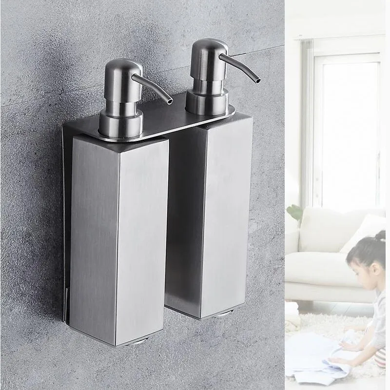 Soap Dispenser Wall mounted bathroom Hand Liquid Soap Dispensers/kitchen soap dispenser 304 Stainless Steel Shampoo bottles