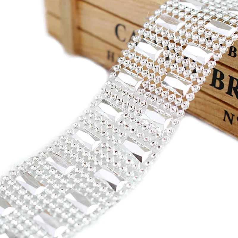 Bling Diamond Mesh Roll Sparkle Acrylic Party Birthday Wedding DIY Decorations Table Cake Rhinestone Wrap Crystal Ribbons Tulle