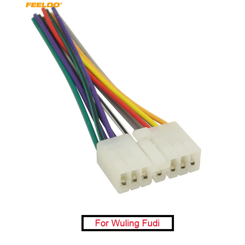 

FEELDO 1Pc Car Audio CD/DVD Stereo Wiring Harness Adapter Plug for Wuling Fudi Factory OEM Radio Wire Cable#3036