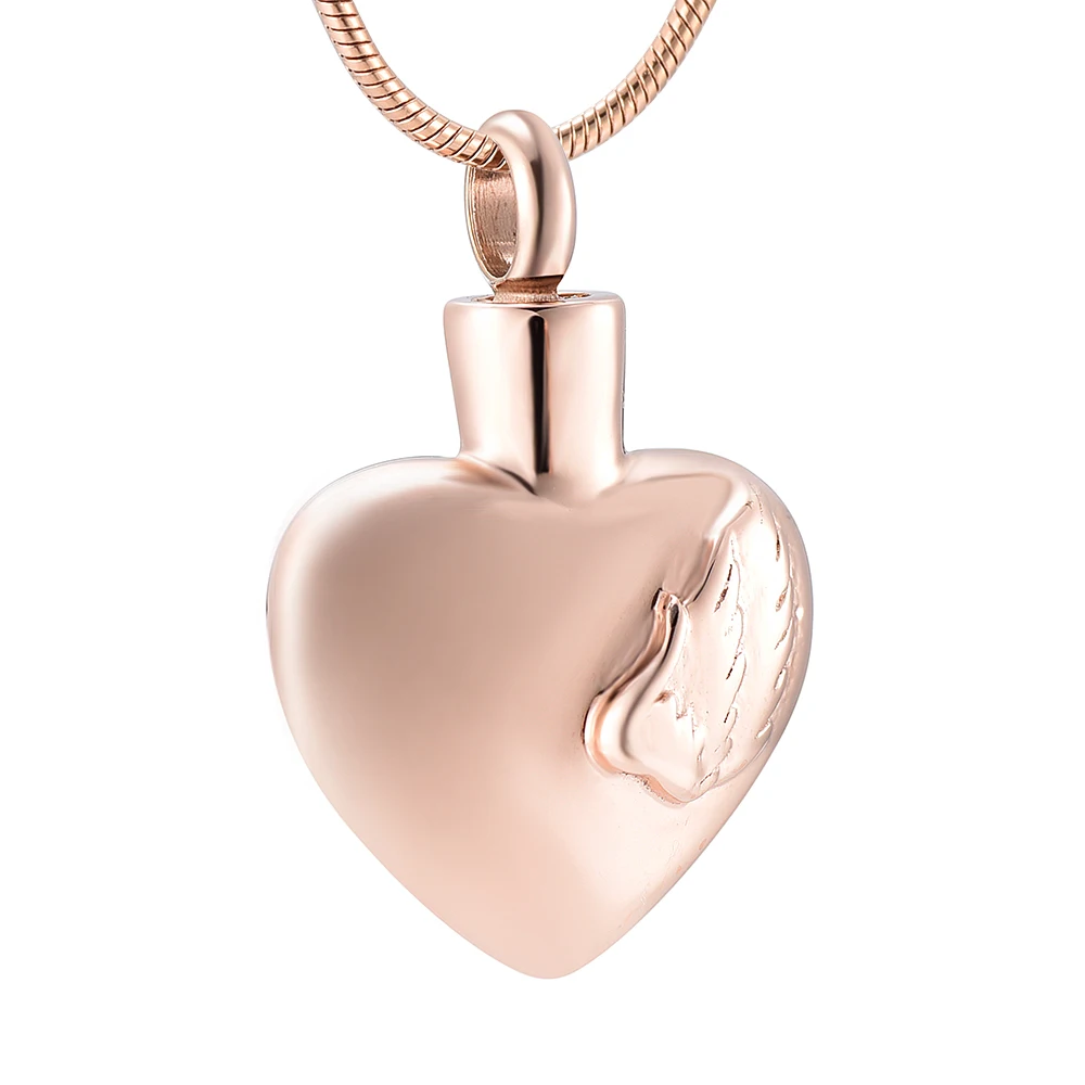 

Angel Wing Heart Cremation Urn Necklace for Ashes Holder Keepsake Cremation Locket for Women/Men