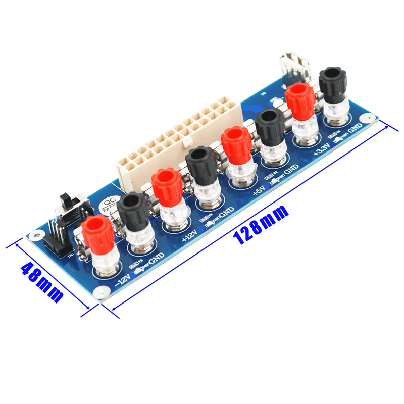 24 pin / 20pin ATX Power Supply Adapter 24Pin ATX Benchtop Computer Power Supply Module Breakout Adapter USB 5V Port with Switch