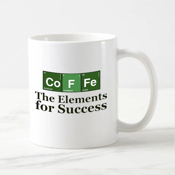 Funny Novelty Coffee Mug Cup Coffee The Elements for Success Mugs Cups Geek Table of Elements Creative Geek Joke Humor Gift 11oz