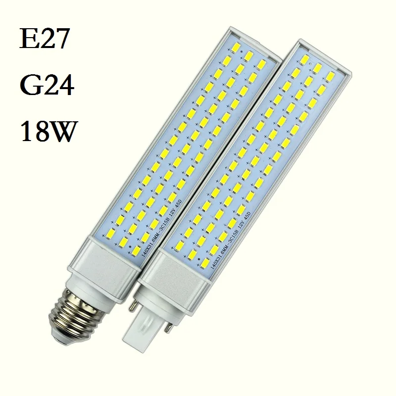 Imagem -05 - Lâmpada Led Milho Smd5730 Bombillas Lâmpada de Led G24 E27 9w 11w 13w 15w 18w 30w 85v265v ac Plugue Horizontal