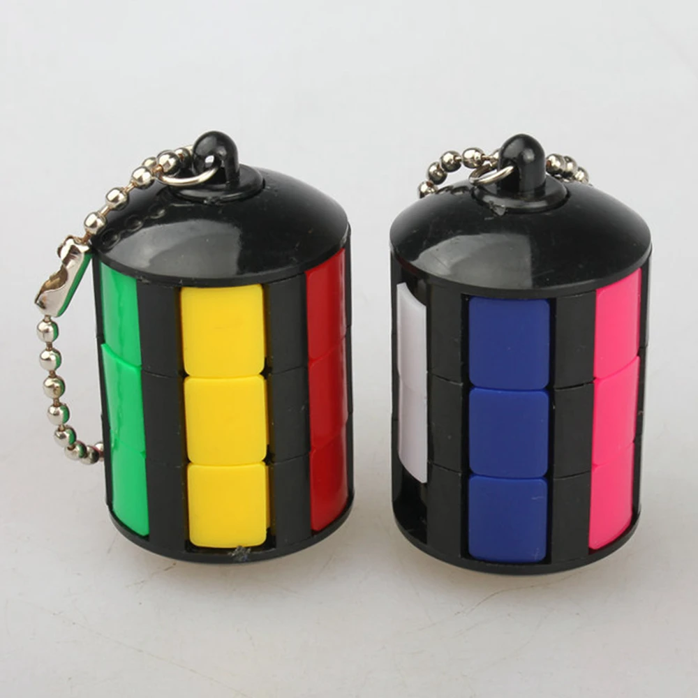 Colorful Portable Magic Tower with Key Ring Magic Cube Puzzle Education Toys for Kids Children