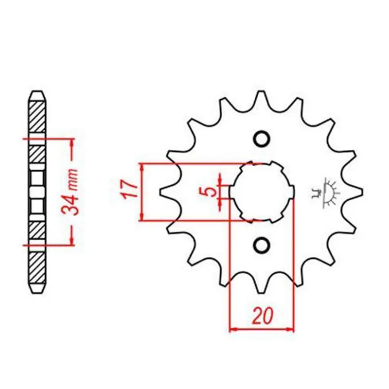 Motorcycle Front Sprocket 14 15 16 17 Tooth for Honda XL 125 XR 125 L XR125 2012-2018 XR150 XR 150 2014-2018 XR 190 XR190LH 2017