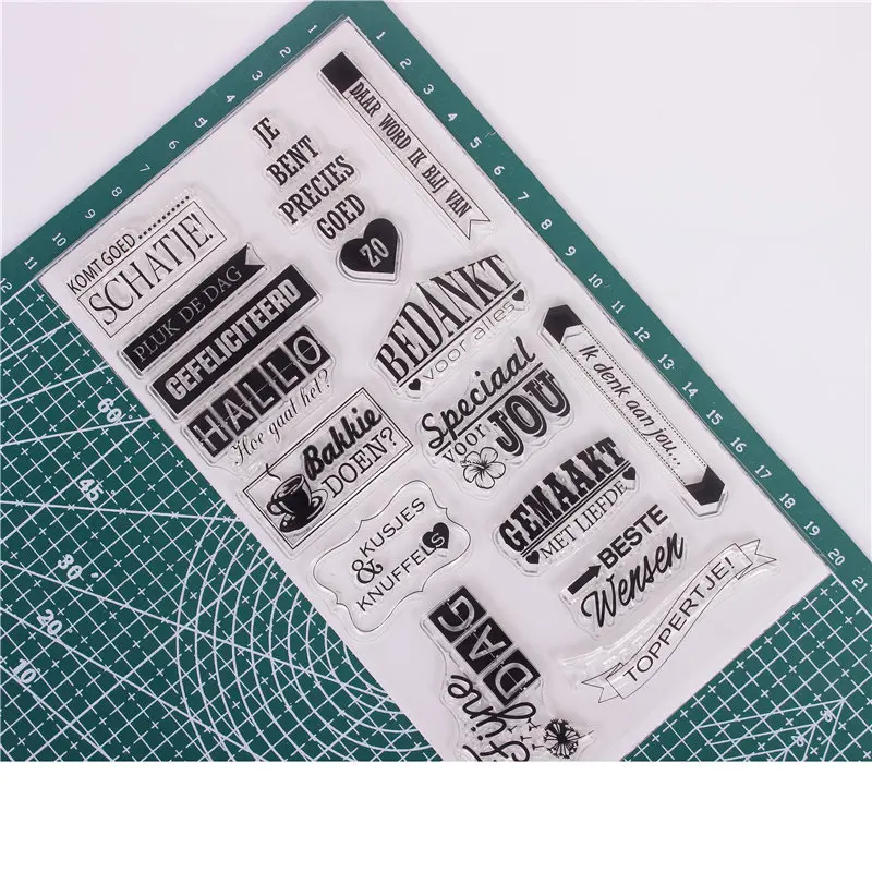 Nowy holenderski znaczek Scrapbooking alfabet znaczek tłoczenie Craft silikonowe przezroczyste stemple koronkowe artykuły papiernicze
