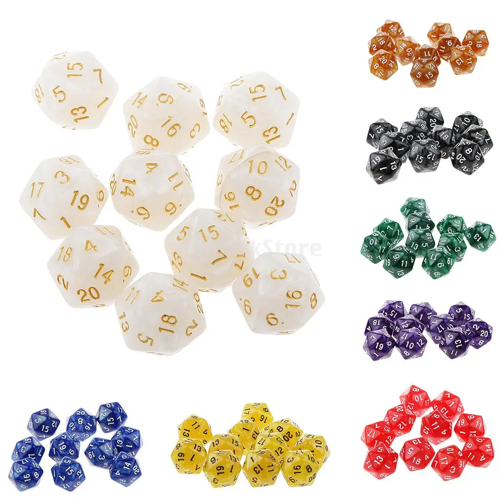 10pcs 20 Sided Dice Astrology Multifaceted Constellation Dice D20 Playing D&D RPG TRPG DND for Party Game Role Playing Game