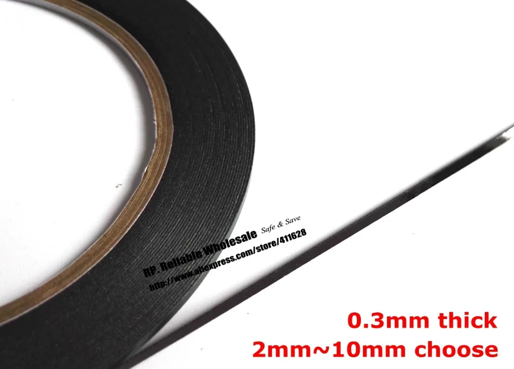 (0.3mm thick) 2mm~5mm wide Choose, Double Adhesive Black Sponge Tape for iphone HTC Samsung Huawei LED Display Dustproof Seal