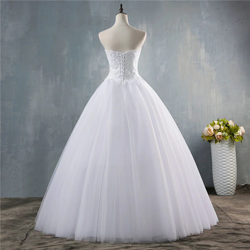 ZJ9147 personalizado 2024 blanco marfil escote en forma de corazón lentejuelas y cuentas vestidos de novia para novias de talla grande princesa nupcial tamaño 2-26W