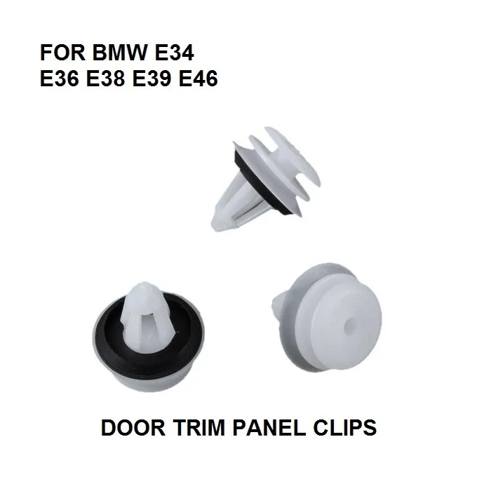 DOOR TRIM PANEL CLIPS FOR BMW INTERIOR DOOR CARD TRIM CLIPS E34 E36 E38 E39 E46 x10 Plastic Clips NEW