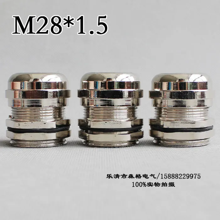 1piece M28*1.5 Cable Gland Stainless Steel Wire Rope Connector IP68 Cord Grips and Strain Relief Fittings For 13-18mm