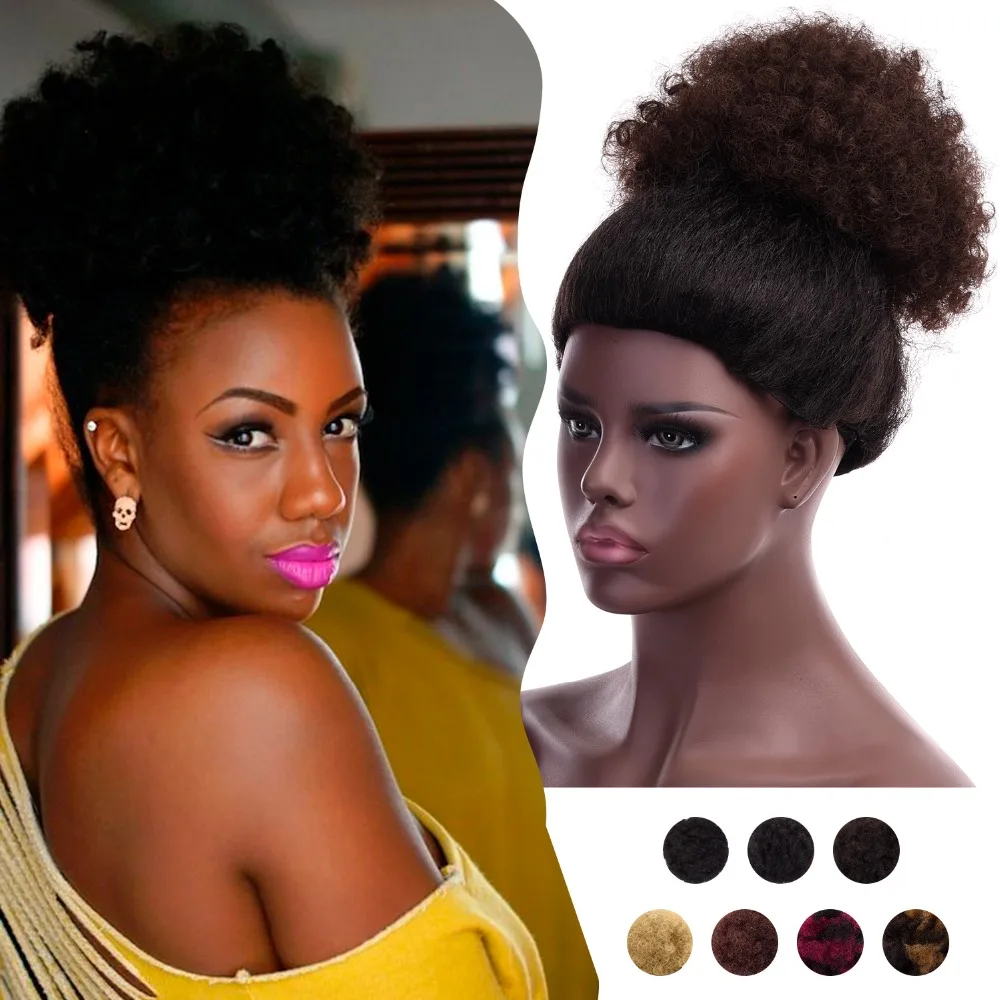 Pferdeschwanz-Extension Mit Pony | Kurzer Lockiger Afro-Look | Clip-in Haarverlängerung Für Frauen