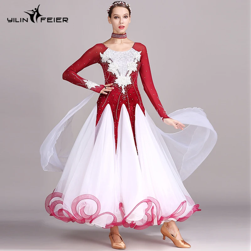 Neue ballroom dance wettbewerb kleid dance ballsaal walzer kleider standard tanz kleid frauen ballsaal kleid S7017