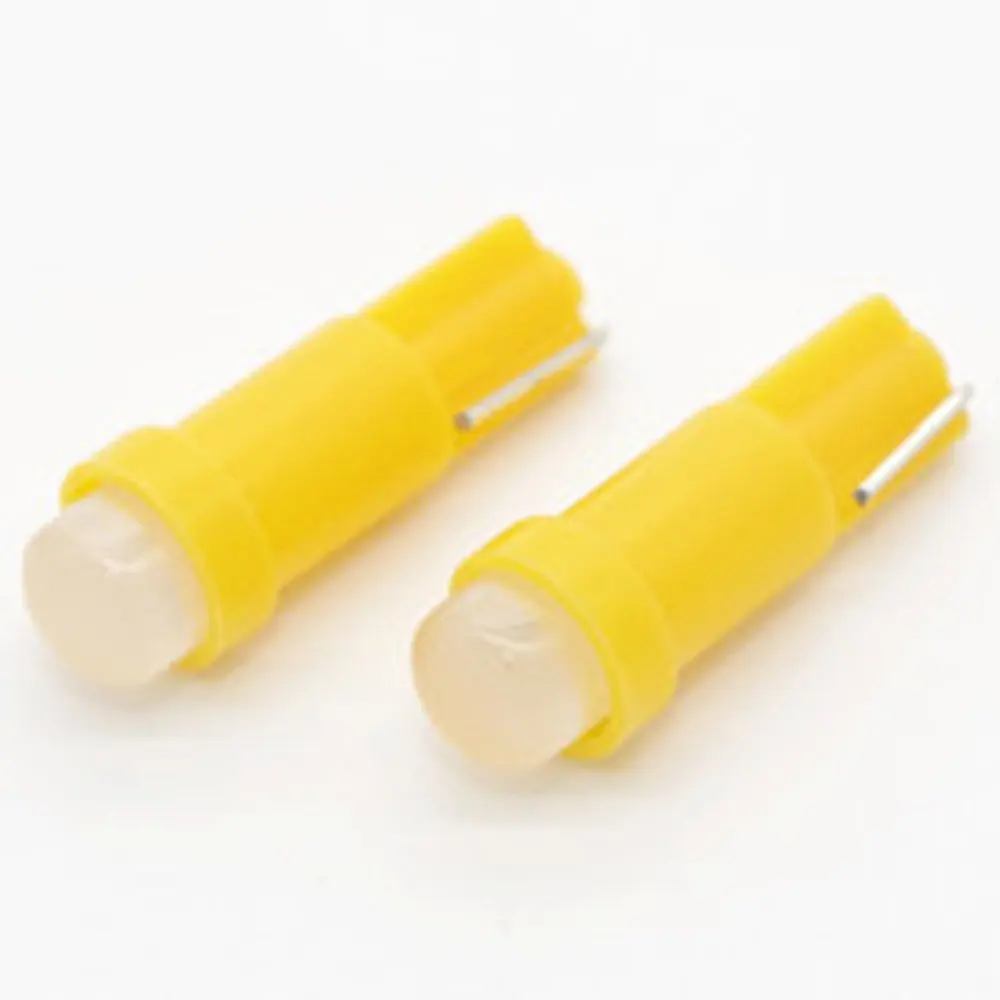 YSY 2000pcs/lot 1W Ceramic T5 Cob Led Car Door Dashboard Indicator Reading LED Light Bulbs Lamps Scattered Light DC 12V Yellow