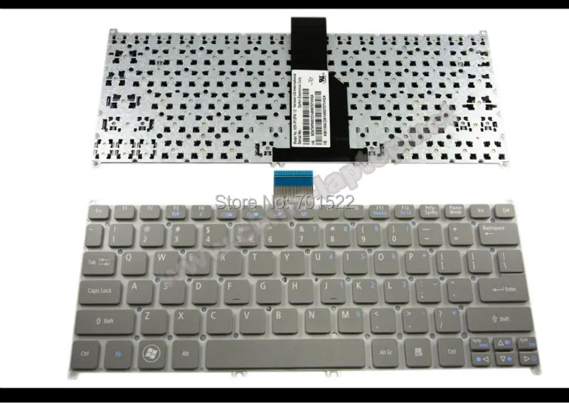 New Laptop Keyboard for Acer Aspire Ultrabook S3 S3-391 S3-951 S3-371 S5 S5-391 725 756 TravelMate B1 B113 B113-E B113-M grey US