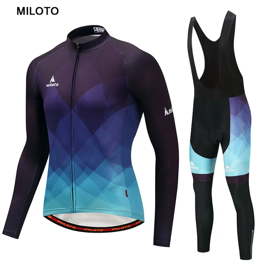 

Miloto Men Long Sleeve Men Cycling Jersey Pro Team Bike Jersey maillot ciclismo roupa ciclismo cycling clothing Cycling set