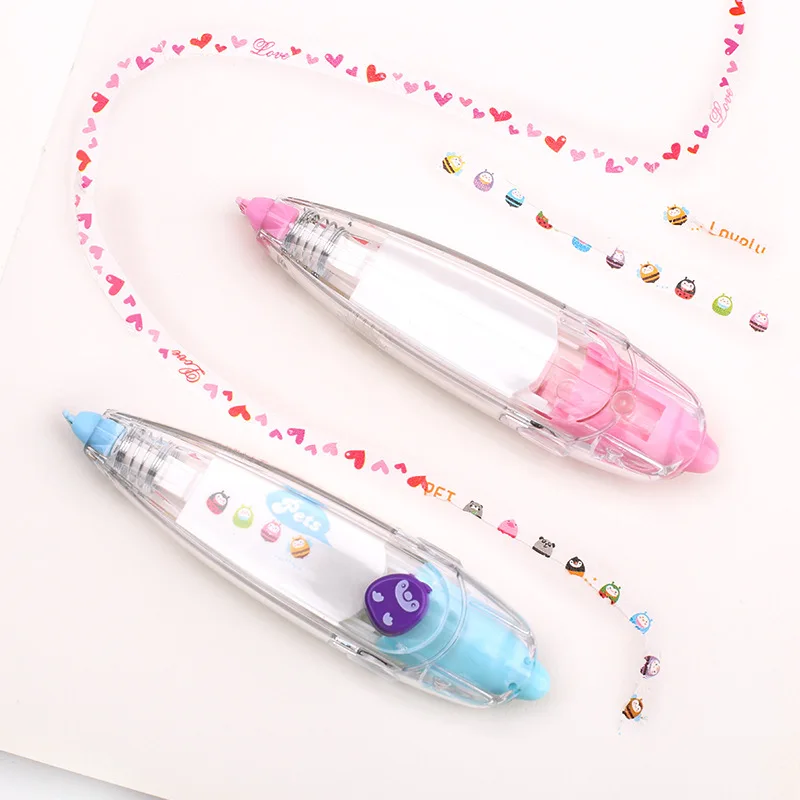 Caneta corretora de animais kawaii, de coruja, para cachorro, adesivo decorativo para diário diy, para alunos, presentes, material escolar