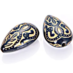 Miasol 50 Pcs Retro Vintage Inspired Acrylic Teardrop Waterdrop Antique Design Spacers Beads For DIY Jewelry Making Accessories