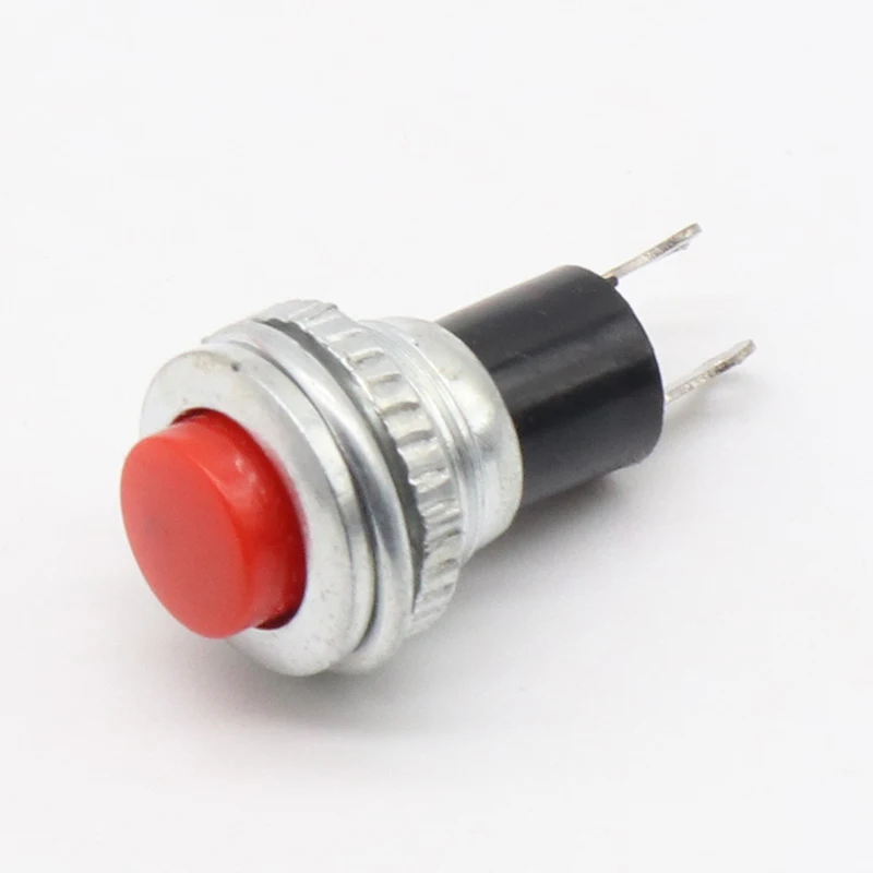 6pcs Black/Green/Yellow/Blue/White/Red OFF-Momentary ON 0.5A 250VAC Remote Control Push Button Switches 10mm