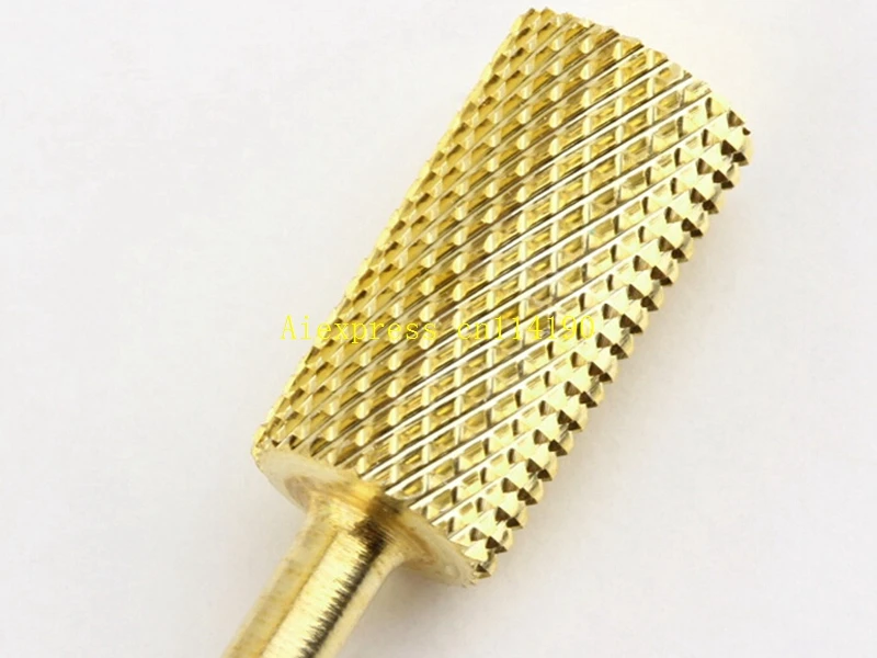 100pcs/lot Fast shipping wholesale Gold Electric Nail Drill File Carbide Bit Acrylic Nail Art Tools For Health & Beauty