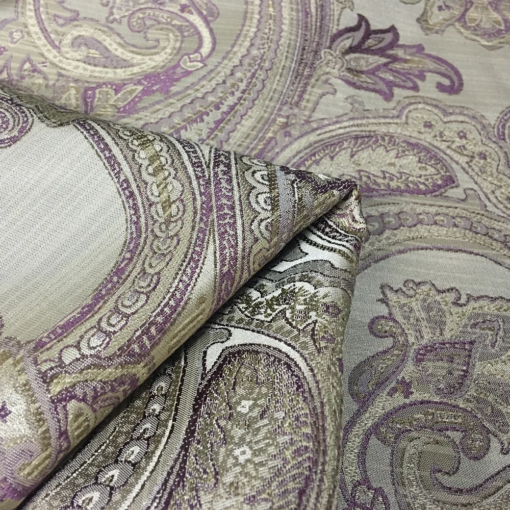 Vintage Paisley Jacquard tessuto marrone viola tappezzeria divano panno mobili biancheria da letto interno poltrona tessuto 140cm confezione da 1