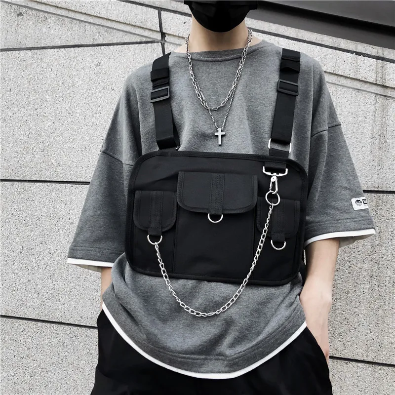 Black Chest Bag For Men Hip Hop Harness Chest Rig Bag Streewear Women Tactical Shoulder Bag Chest Bags In Waist Packs Fashion 19