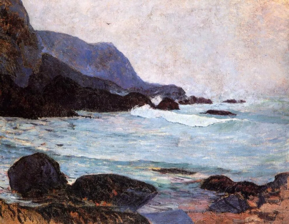 High quality Oil painting Canvas Reproductions The Coast of Bellangenay (1890) by Paul Gauguin hand painted