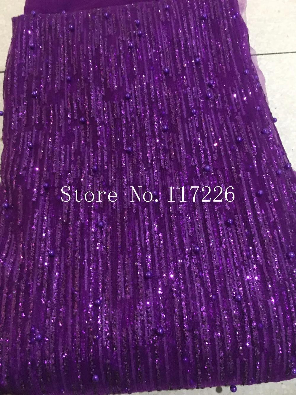 JRB-65001 fashion show purple glued glitter sequin embroidery tulle mesh lace with beads for stage show/evening dress/party