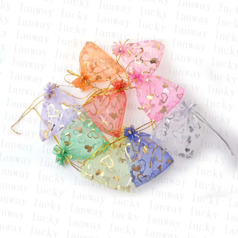 

100 Pieces/Lot New Organza Bag Jewelry Tulle Drawstring Bag Jewellry Packaging Display&Jewelry Pouches Wedding Gift Package