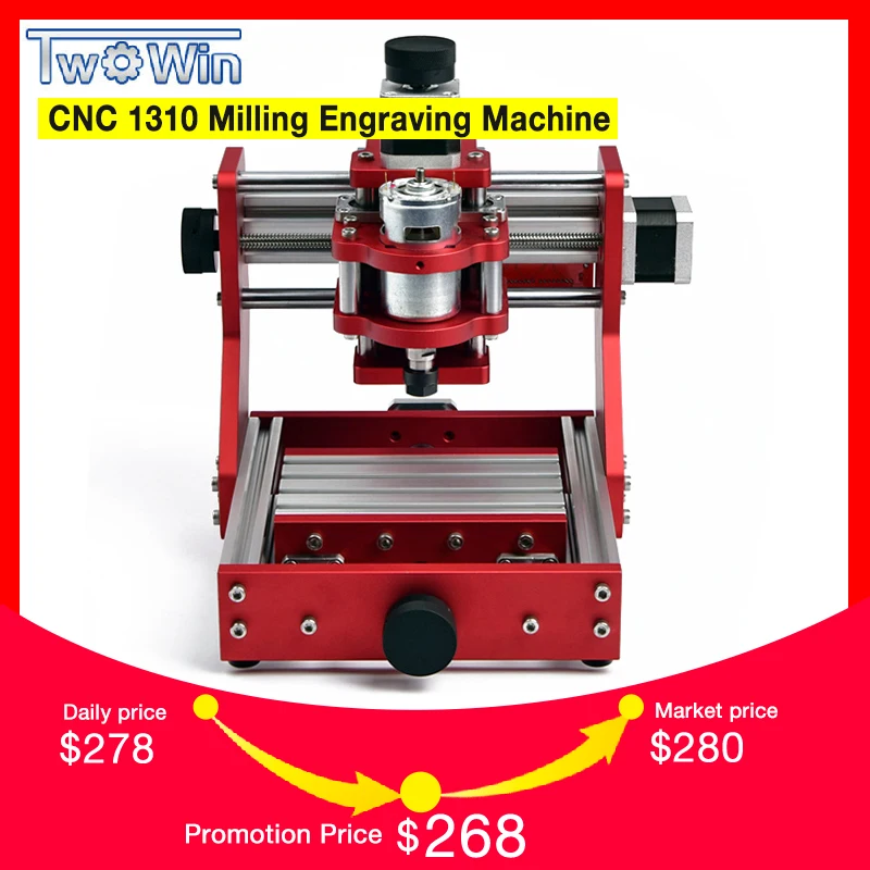 CNC 1310 Metal Engraving Cutting Machine Mini PCB Aluminum Copper Engraving Machine Working Area 126mm*88mm*38mm with Grbl