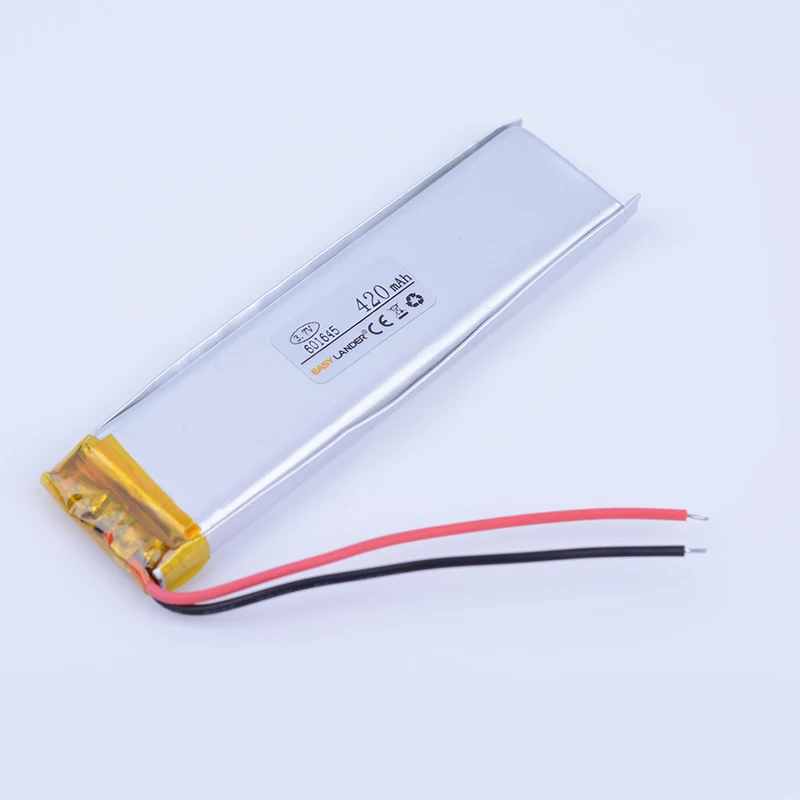 601645 3.7V 420mAh Rechargeable Lithium Li-ion Li Polymer Battery For bluetooth headset  mouse Bracelet Watch 601646 601745