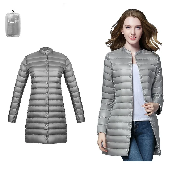 NewBang Ultra Light Down Jacket Women Portable Female Jacket  Winter Long Feather Slim Parkas Stand Collar Womens Down Jackets