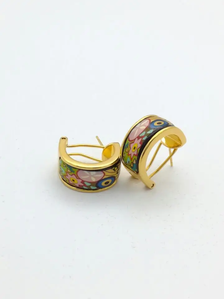 

Cloisonne hand-painted enamel color European and American fashion jewelry 021