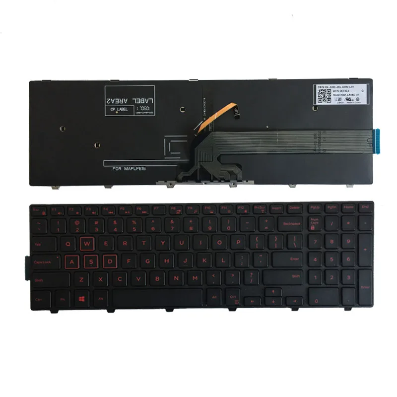 

US keyboard For Dell 0KPP2C SN8234 490.00H07.0L01 SG-63510-XUA 0JYP58 490.00H07.0D1D NSK-LR0SW 1D 01 With Backlit/frame