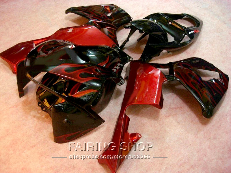 100%fit Injection Fairing CBR600RR 05 2005 For HONDA ( red Falme Fairings ) cbr-600rr 06 2006 kit l123