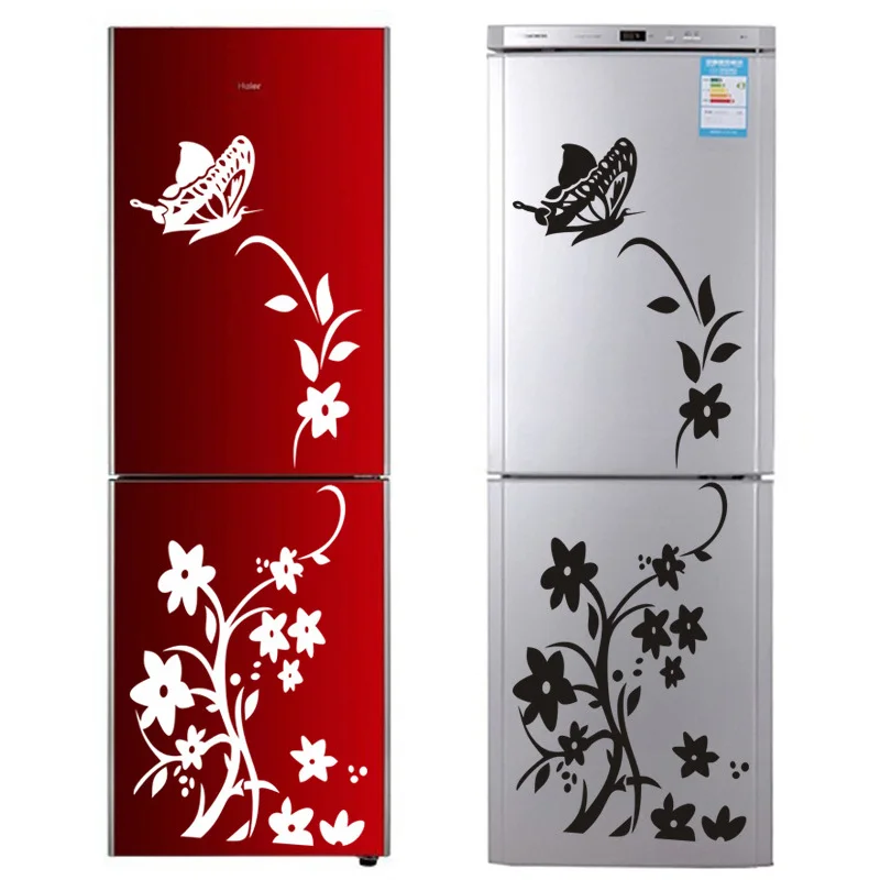 

Creative Large Size Butterfly Vine Flower Refrigerator Wall Sticker Home Decoration Mural Art Decals Kitchen Stickers Wallpaper