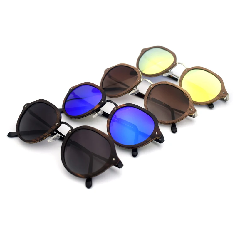 

New Design Wooden Polarized Sunglasses For Men Women Ebony Walnut Wood Gradient Glasses High Quality Hand